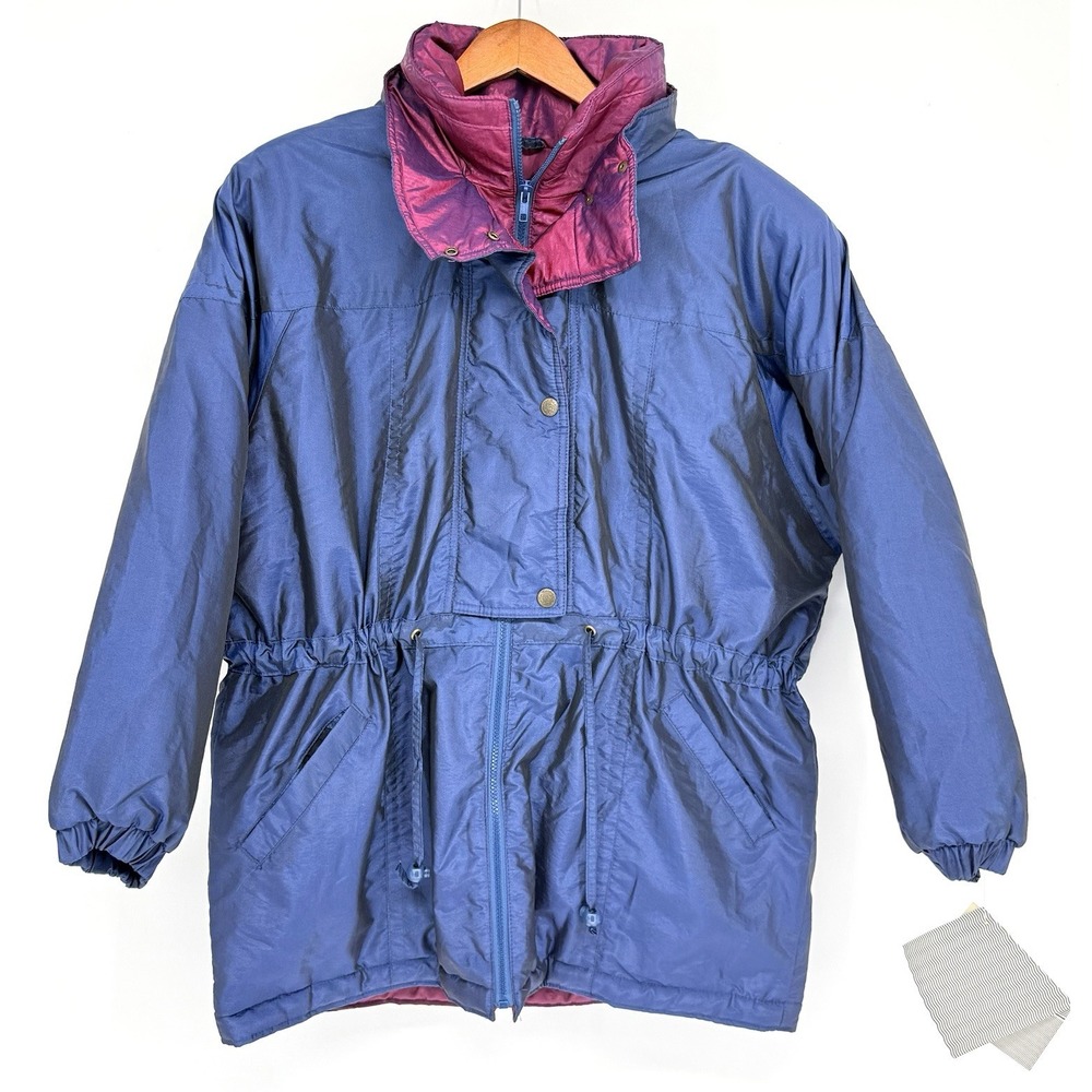 Vtg Weather Chasers Womens LARGE (14-16) Jacket Coat 80's/90's NWT Cinch Waist